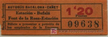 Sammeln von Fahrkarten: BILLETE DE BUS DE BADALONA (BARCELONA) // AUTOBUS BADALONA - CA&Ntilde;ET