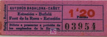 Sammeln von Fahrkarten: BILLETE DE BUS DE BADALONA (BARCELONA) // AUTOBUS BADALONA - CA&Ntilde;ET