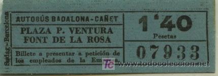 Collectables Transport Tickets: BILLETE DE BUS DE BADALONA (BARCELONA) // AUTOBUS BADALONA - CA&Ntilde;ET