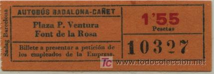 Sammeln von Fahrkarten: BILLETE DE BUS DE BADALONA (BARCELONA) // AUTOBUS BADALONA - CA&Ntilde;ET
