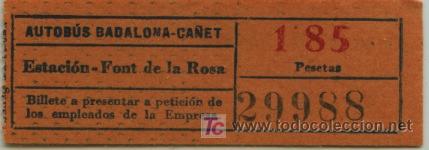 Collectionnisme Billets de transport: BILLETE DE BUS DE BADALONA (BARCELONA) // AUTOBUS BADALONA - CA&Ntilde;ET