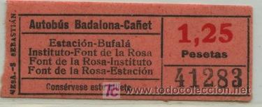 Sammeln von Fahrkarten: BILLETE DE BUS DE BADALONA (BARCELONA) // AUTOBUS BADALONA - CA&Ntilde;ET
