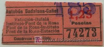 Sammeln von Fahrkarten: BILLETE DE BUS DE BADALONA (BARCELONA) // AUTOBUS BADALONA - CA&Ntilde;ET