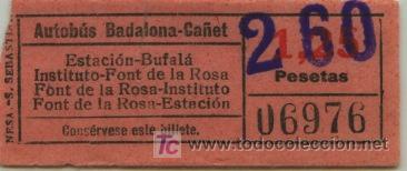 Sammeln von Fahrkarten: BILLETE DE BUS DE BADALONA (BARCELONA) // AUTOBUS BADALONA - CA&Ntilde;ET
