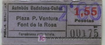 Collectionnisme Billets de transport: BILLETE DE BUS DE BADALONA (BARCELONA) // AUTOBUS BADALONA - CA&Ntilde;ET