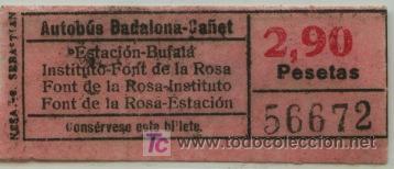 Collectionnisme Billets de transport: BILLETE DE BUS DE BADALONA (BARCELONA) // AUTOBUS BADALONA - CA&Ntilde;ET