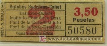 Collectionnisme Billets de transport: BILLETE DE BUS DE BADALONA (BARCELONA) // AUTOBUS BADALONA - CA&Ntilde;ET