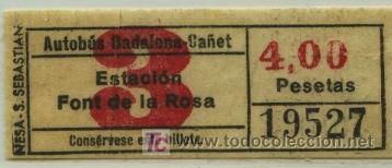 Collectionnisme Billets de transport: BILLETE DE BUS DE BADALONA (BARCELONA) // AUTOBUS BADALONA - CA&Ntilde;ET