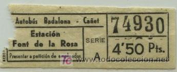Collectables Transport Tickets: BILLETE DE BUS DE BADALONA (BARCELONA) // AUTOBUS BADALONA - CA&Ntilde;ET