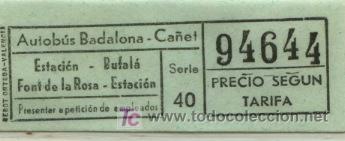 Collectables Transport Tickets: BILLETE DE BUS DE BADALONA (BARCELONA) // AUTOBUS BADALONA - CA&Ntilde;ET