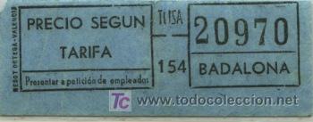 Colecionismos Bilhetes de Transporte: BILLETE DE BUS DE BADALONA (BARCELONA) // T.U.S.A.