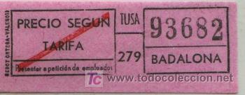 Coleccionismo Billetes de transporte: BILLETE DE BUS DE BADALONA (BARCELONA) // T.U.S.A.