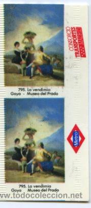 Coleccionismo Billetes de transporte: BILLETE DE METRO DE MADRID// BILLETE DE METRO COLECCION   GOYA MUSEO DEL PRADO // 1989-90