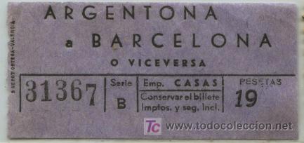 Collectables Transport Tickets: BILLETE DE BUS DE MATARO (BARCELONA) // EMPRESA CASAS // LINEA ARGENTONA - BARCELONA