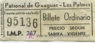 Collectables Transport Tickets: BILLETE DE BUS DE LAS PALMAS DE GRAN CANARIAS // PATRONAL DE GUAGUAS - LAS PALMAS