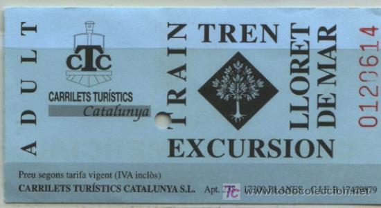 Collectables Transport Tickets: BILLETE DE TREN TURISTICO DE LLORTE DE MAR (GERONA) // CARRILETS TURISTICS CATALUNYA, S.L.
