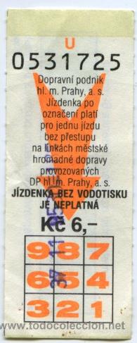 Collectionnisme Billets de transport: BILLETE DE TRANSPORTE DE LA REPUBLICA CHECA