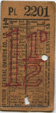 Colecionismos Bilhetes de Transporte: BILLETE DE BUS DE LONDRES  GRAN BRETA&Ntilde;A