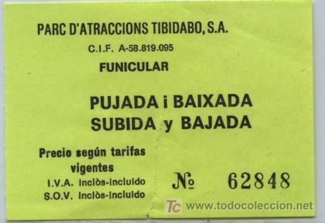 Coleccionismo Billetes de transporte: (F14//10) BILLETE DE FUNICULAR DE BARCELONA // FUNICULAR DEL TIBIDABO // BILLETE DE SUBIDA Y BAJADA