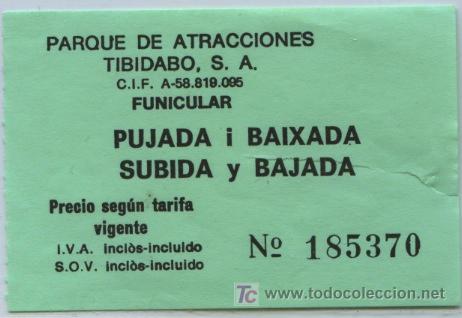 Coleccionismo Billetes de transporte: (F14//10) BILLETE DE FUNICULAR DE BARCELONA // FUNICULAR DEL TIBIDABO //B. DE SUBIDA Y BAJADA