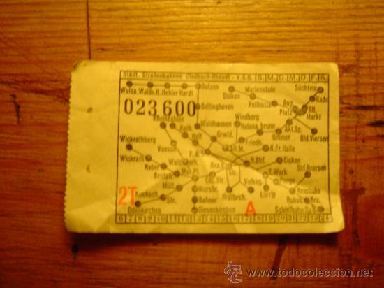 Colecionismos Bilhetes de Transporte: Billete de tranvia Aleman  a&ntilde;os 30