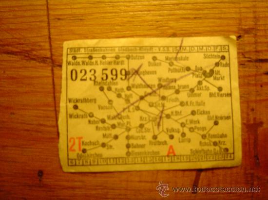 Colecionismos Bilhetes de Transporte: Billete de tranvia Aleman  a&ntilde;os 30