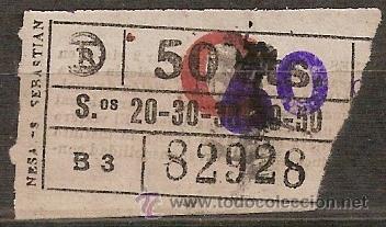 Collectables Transport Tickets: 200473 Billete  CAPICUA S.os 20-30-40-50  B3   60c. sobre 50c.
