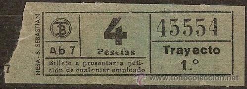 Collectables Transport Tickets: 240473 Billete CAPICUA Trayecto 1&ordm;  Ab7  4p.