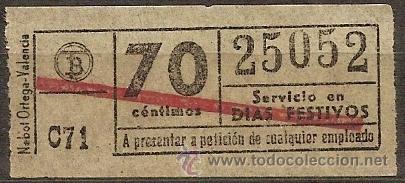 Collectables Transport Tickets: 290473 Billete CAPICUA Servicio en dias festivos  C71  70c.