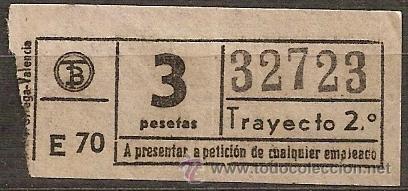 Collectables Transport Tickets: 310473 Billete CAPICUA  Trayecto 2&ordm; E 70  3 p.