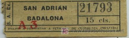 Collectables Transport Tickets: (F10//7 TIPO M ) BILLETE DE TRANVIA DE BARCELONA // SAyEx // EMPORIUM