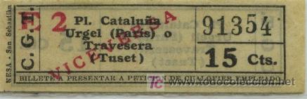Colecionismos Bilhetes de Transporte: (F06//8) BILLETE DE LA COMPA&Ntilde;IA GENERAL DE TRANVIAS DE BARCELONA // NESA IZQUIERDA DERECHA