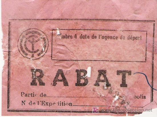 Coleccionismo billetes de transporte: RABAT - Foto 1