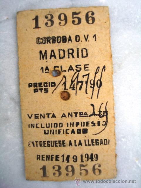 antiguo billete de tren abril 1950. cordoba - m - Compra venta en  todocoleccion