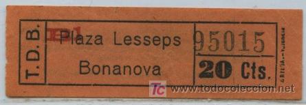 Collectables Transport Tickets: (F22//2 TIPO B ) BILLETE DE TRANVIA DE BARCELONA // TdB // ORTEGA