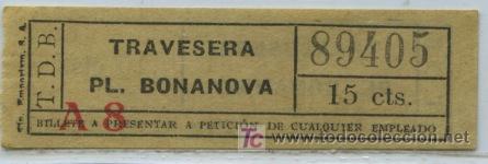 Collectionnisme Billets de transport: (F22//2 TIPO I ) BILLETE DE TRANVIA DE BARCELONA // TDB // 15 CTS.,RAYA , EMPORIUM