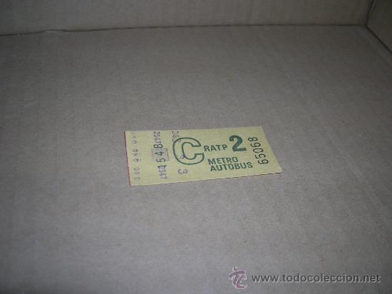 Collectables Transport Tickets: Billete de transporte. C 2. RATP. Metro Autobus. - Usado, sin picar, , ver foto.