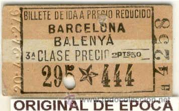 Coleccionismo billetes de transporte: (BT-15)BILLETE DE TRANSPORTE DE CARTON BARCELONA-BALENYA