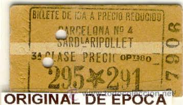 Coleccionismo billetes de transporte: (BT-9)BILLETE DE TRANSPORTE DE CARTON BARCELONA-SARDANYOLA-RIPOLLET