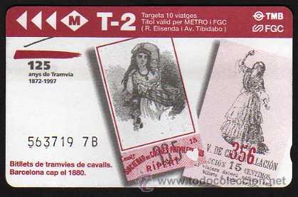 Colecionismos Bilhetes de Transporte: TARJETA METRO BARCELONA 1997 - T2 - 125 Anys de Tramvia 1872-1997