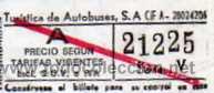Coleccionismo Billetes de transporte: Billete. Turistica de autobuses. A Precio segun tarifa vigente. Serie V. 21225
