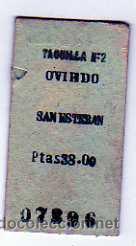 Coleccionismo Billetes de transporte: Billete Tren. Carton Taquilla n&ordm;2. Oviedo. san Esteban.