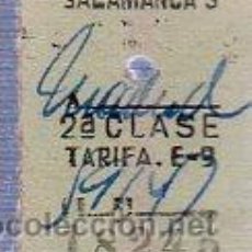 Coleccionismo Billetes de transporte: BILLETE DE TREN. SALAMANCA. 2ª CLASE. NOV 1959.. Lote 24565304