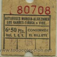 Collectionnisme Billets de transport: GSC 807 - BILLETE DE TRANVIA DE MURCIA //