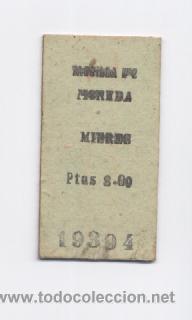 Colecionismos Bilhetes de Transporte: BILLETE TREN ,ASTURIAS, MOREDA-MIERES, A&Ntilde;OS 70