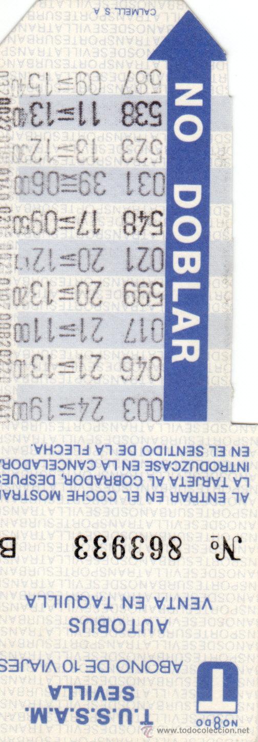 Colecionismos Bilhetes de Transporte: Bonob&uacute;s a&ntilde;os 80 de Sevilla