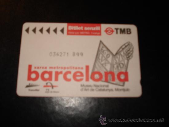 Coleccionismo Billetes de transporte: BILLETE SENCILLO PARA METRO. BARCELONA Y EL DISE&Ntilde;O. MUSEO NACIONAL ARTE CATALU&Ntilde;A