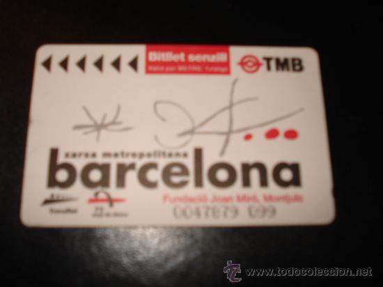 Collectionnisme Billets de transport: BILLETE SENCILLO METRO BARCELONA.TMB.FUNDACION JOAN MIRO,