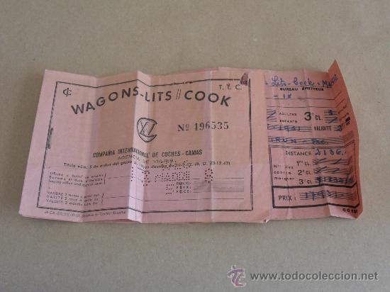 Coleccionismo Billetes de transporte: Billete Wagons Lits Cook. Air les Bains a Ir&uacute;n. 1951.