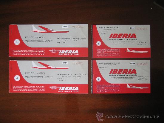 Lote 2 billete de avión iberia mas 2 talon exce - Vendido en Subasta -  27723725